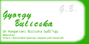 gyorgy bulicska business card